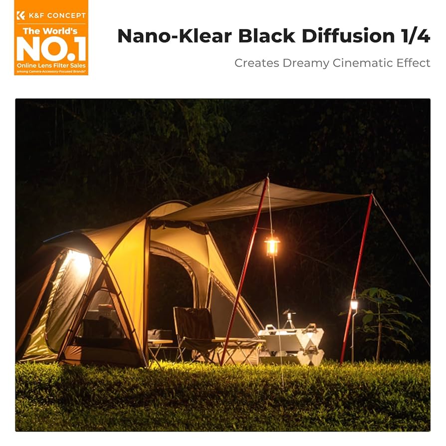 Amazon.com : K&F Concept 77mm Black Diffusion 1/4 Filter